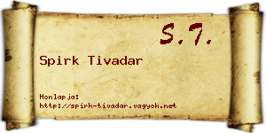 Spirk Tivadar névjegykártya